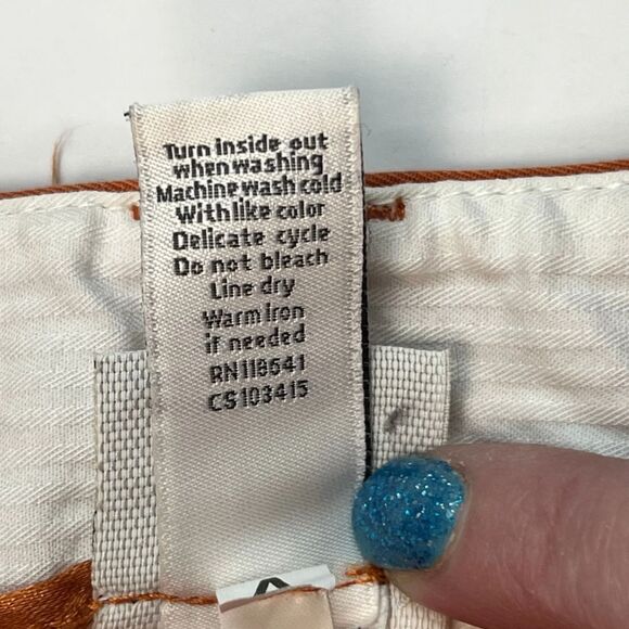 Venezia by Lane Bryant Capris 24 Orange Cuffed Hem Belt Looped Cropped Pants - Picture 10 of 10